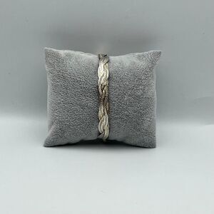 Unique etched sterling Silver braided Bracelet